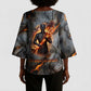 Ptah Egyptian Kimono Sleeve Blouse God of Creation Great Artificer Hammer - Anvil Fire Forged