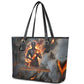 Ptah Egyptian Leather Tote Bag God of Creation Great Artificer Hammer - Anvil Fire Forged