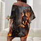 Ptah Egyptian Off Shoulder Short Dress God of Creation Great Artificer Hammer - Anvil Fire Forged