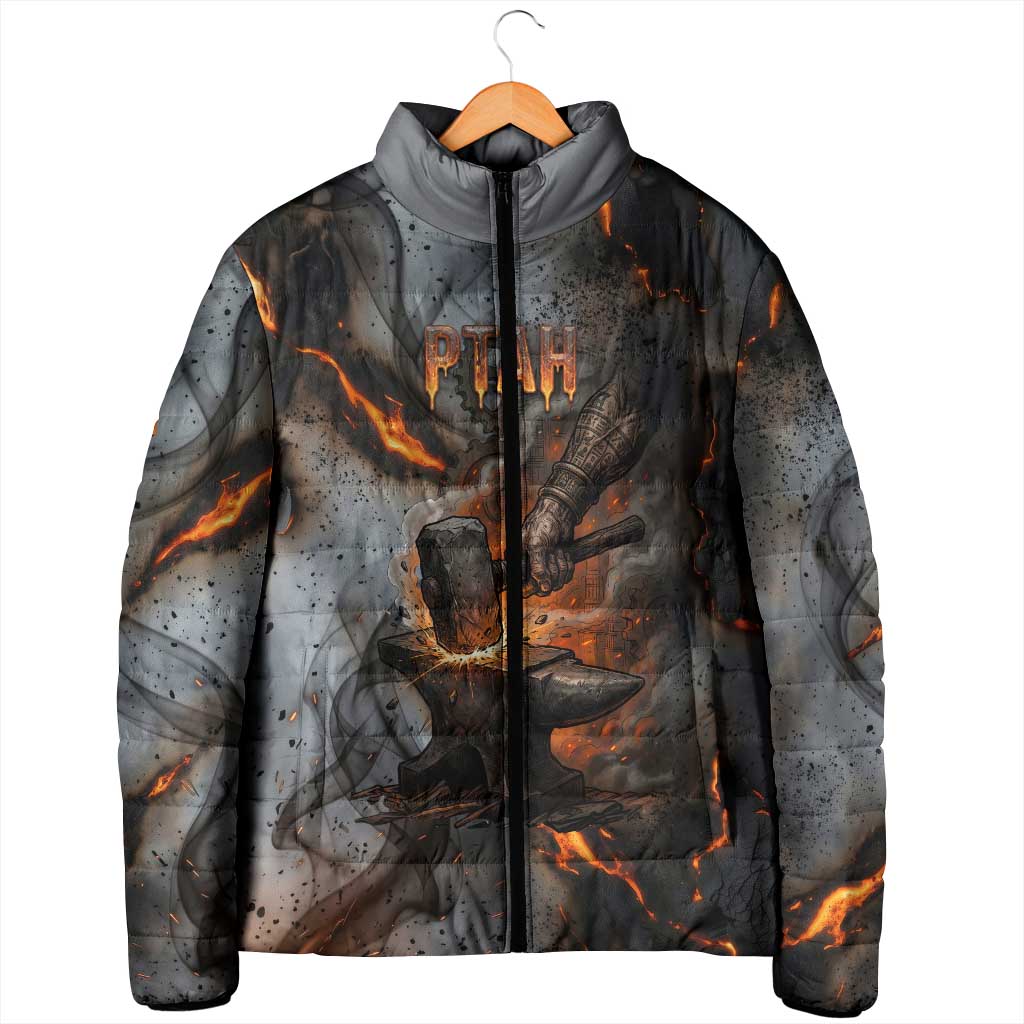 Ptah Egyptian Padded Jacket God of Creation Great Artificer Hammer - Anvil Fire Forged