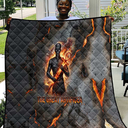 Ptah Egyptian Quilt God of Creation Great Artificer Hammer - Anvil Fire Forged