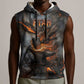 Ptah Egyptian Sleeveless Hoodie God of Creation Great Artificer Hammer - Anvil Fire Forged