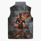 Ptah Egyptian Sleeveless Puffer Jacket God of Creation Great Artificer Hammer - Anvil Fire Forged