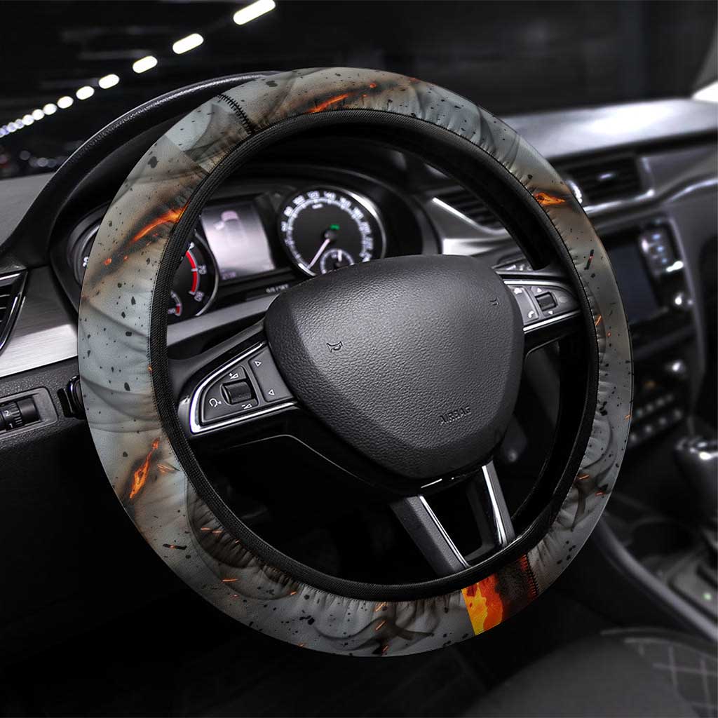 Ptah Egyptian Steering Wheel Cover God of Creation Great Artificer Hammer - Anvil Fire Forged