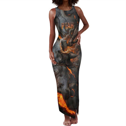 Ptah Egyptian Tank Maxi Dress God of Creation Great Artificer Hammer - Anvil Fire Forged