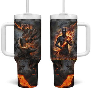 Ptah Egyptian Tumbler With Handle God of Creation Great Artificer Hammer - Anvil Fire Forged