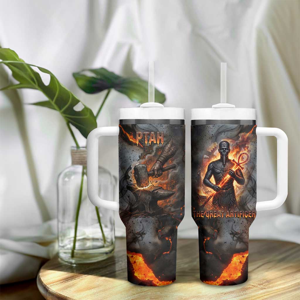 Ptah Egyptian Tumbler With Handle God of Creation Great Artificer Hammer - Anvil Fire Forged