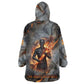 Ptah Egyptian Wearable Blanket Hoodie God of Creation Great Artificer Hammer - Anvil Fire Forged