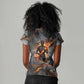 Ptah Egyptian Women V-Neck T-Shirt God of Creation Great Artificer Hammer - Anvil Fire Forged