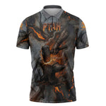 Ptah Egyptian Zipper Polo Shirt God of Creation Great Artificer Hammer - Anvil Fire Forged