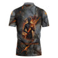 Ptah Egyptian Zipper Polo Shirt God of Creation Great Artificer Hammer - Anvil Fire Forged