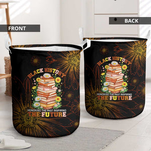 Black History Month Black African American Teachers Laundry Basket Afrocentric Floral Art with Motivational Typography