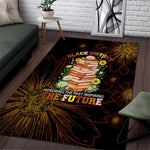 Black History Month Black African American Teachers Area Rug Afrocentric Floral Art with Motivational Typography