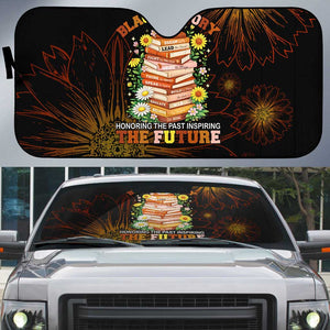Black History Month Black African American Teachers Auto Sun Shade Afrocentric Floral Art with Motivational Typography