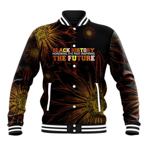 Black History Month Black African American Teachers Baseball Jacket Afrocentric Floral Art with Motivational Typography