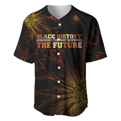Black History Month Black African American Teachers Baseball Jersey Afrocentric Floral Art with Motivational Typography