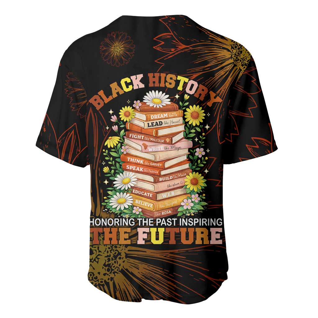 Black History Month Black African American Teachers Baseball Jersey Afrocentric Floral Art with Motivational Typography
