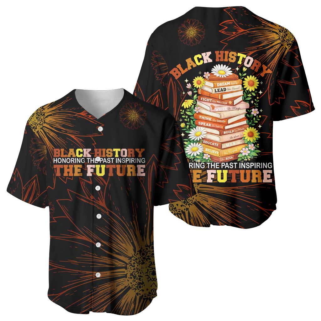 Black History Month Black African American Teachers Baseball Jersey Afrocentric Floral Art with Motivational Typography