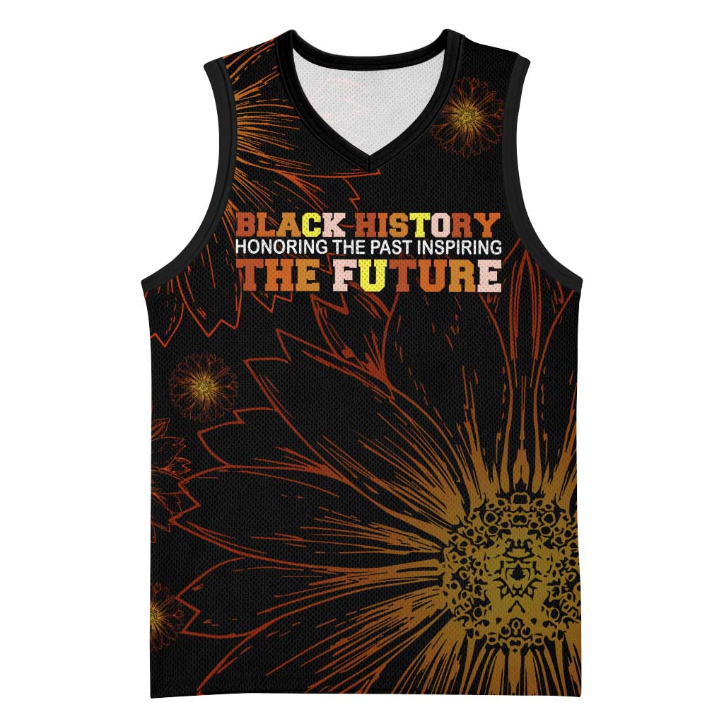 Black History Month Black African American Teachers Basketball Jersey Afrocentric Floral Art with Motivational Typography
