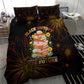 Black History Month Black African American Teachers Bedding Set Afrocentric Floral Art with Motivational Typography