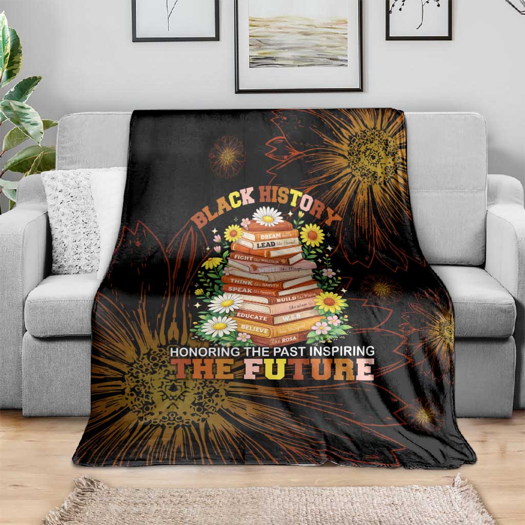 Black History Month Black African American Teachers Blanket Afrocentric Floral Art with Motivational Typography