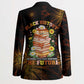 Black History Month Black African American Teachers Blazer Afrocentric Floral Art with Motivational Typography