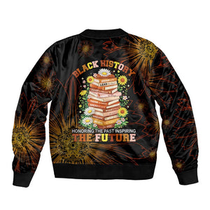 Black History Month Black African American Teachers Bomber Jacket Afrocentric Floral Art with Motivational Typography