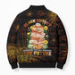 Black History Month Black African American Teachers Bomber Puffer Jacket Afrocentric Floral Art with Motivational Typography