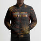 Black History Month Black African American Teachers Bomber Puffer Jacket Afrocentric Floral Art with Motivational Typography