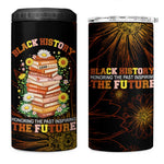 Black History Month Black African American Teachers 4 in 1 Can Cooler Tumbler Afrocentric Floral Art with Motivational Typography