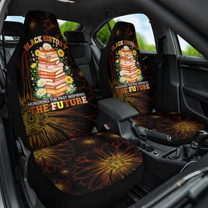 Black History Month Black African American Teachers Car Seat Cover Afrocentric Floral Art with Motivational Typography