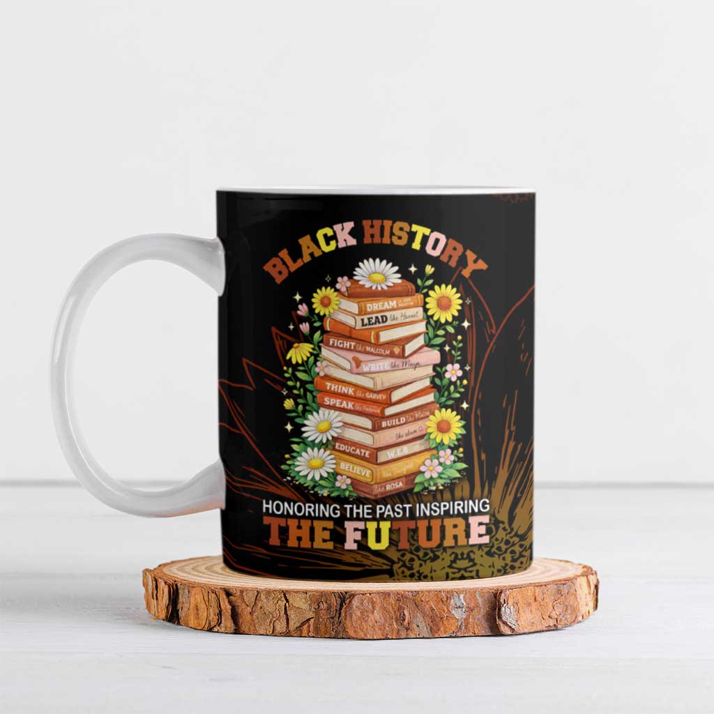 Black History Month Black African American Teachers Ceramic Mug Afrocentric Floral Art with Motivational Typography