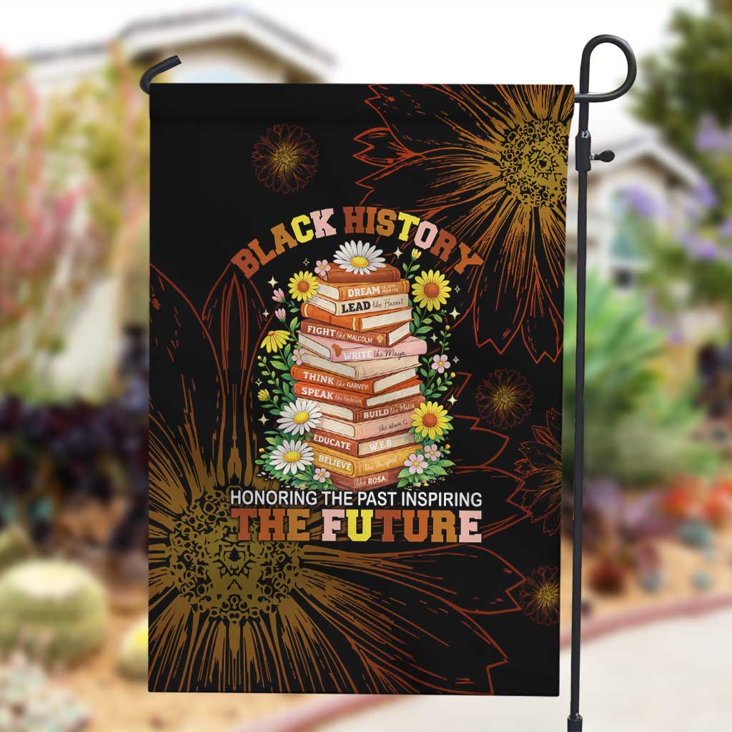Black History Month Black African American Teachers Garden Flag Afrocentric Floral Art with Motivational Typography