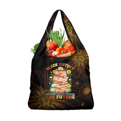 Black History Month Black African American Teachers Grocery Bag Afrocentric Floral Art with Motivational Typography