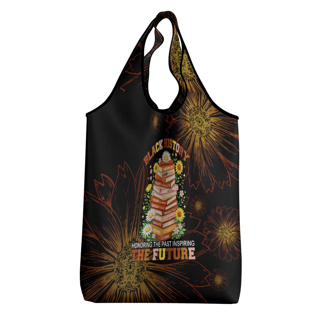 Black History Month Black African American Teachers Grocery Bag Afrocentric Floral Art with Motivational Typography