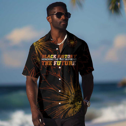 Black History Month Black African American Teachers Hawaiian Shirt Afrocentric Floral Art with Motivational Typography
