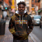 Black History Month Black African American Teachers Hoodie Afrocentric Floral Art with Motivational Typography