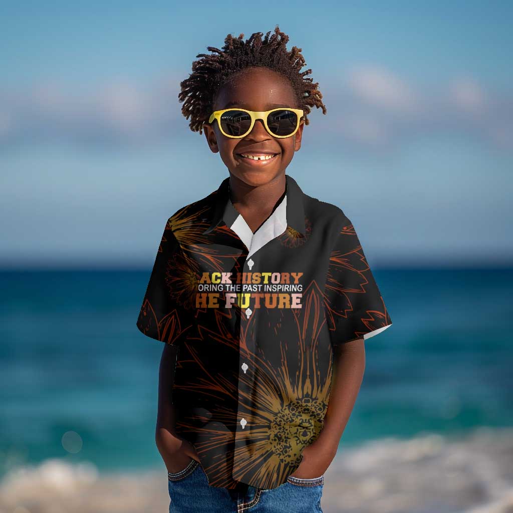Black History Month Black African American Teachers Kid Hawaiian Shirt Afrocentric Floral Art with Motivational Typography