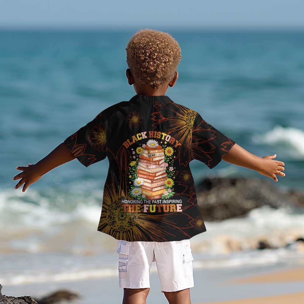 Black History Month Black African American Teachers Kid Hawaiian Shirt Afrocentric Floral Art with Motivational Typography