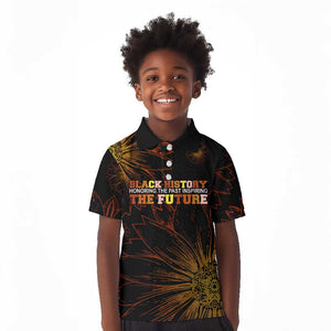Black History Month Black African American Teachers Kid Polo Shirt Afrocentric Floral Art with Motivational Typography
