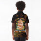 Black History Month Black African American Teachers Kid Polo Shirt Afrocentric Floral Art with Motivational Typography