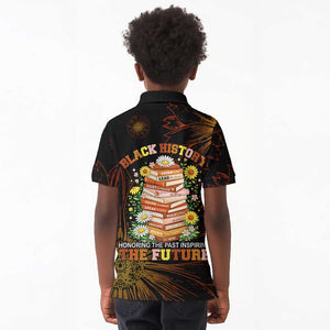 Black History Month Black African American Teachers Kid Polo Shirt Afrocentric Floral Art with Motivational Typography