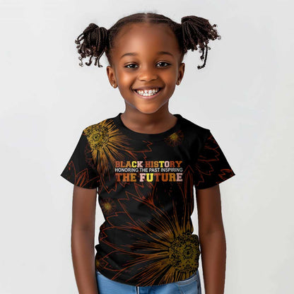 Black History Month Black African American Teachers Kid T shirt Afrocentric Floral Art with Motivational Typography