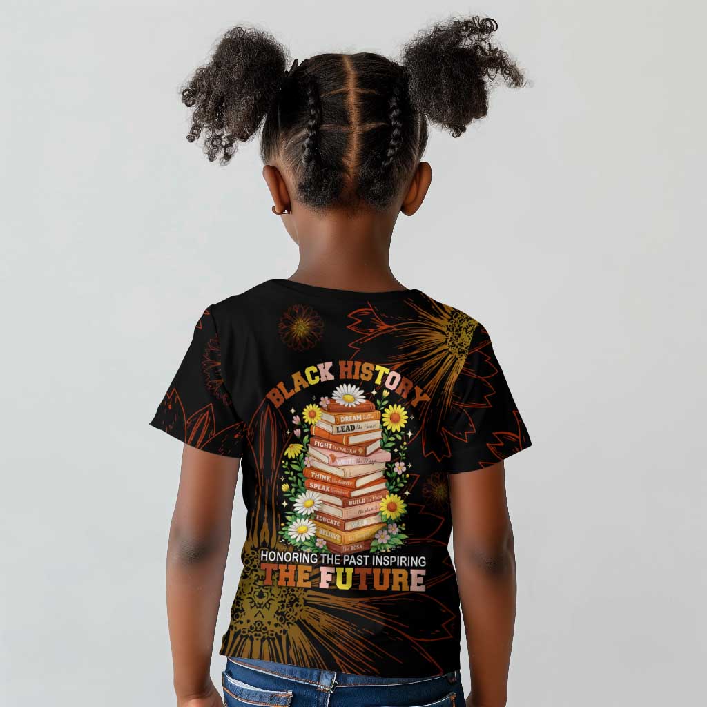 Black History Month Black African American Teachers Kid T shirt Afrocentric Floral Art with Motivational Typography