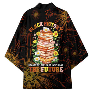Black History Month Black African American Teachers Kimono Afrocentric Floral Art with Motivational Typography