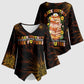 Black History Month Black African American Teachers Kimono Sleeve Blouse Afrocentric Floral Art with Motivational Typography