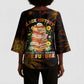 Black History Month Black African American Teachers Kimono Sleeve Blouse Afrocentric Floral Art with Motivational Typography