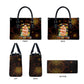 Black History Month Black African American Teachers Leather Bag Afrocentric Floral Art with Motivational Typography