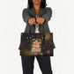 Black History Month Black African American Teachers Leather Bag Afrocentric Floral Art with Motivational Typography