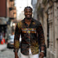 Black History Month Black African American Teachers Long Sleeve Button Shirt Afrocentric Floral Art with Motivational Typography